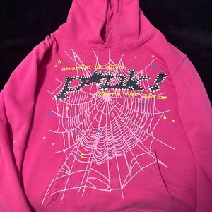 Pink Sp5der Hoodie Size Small Men